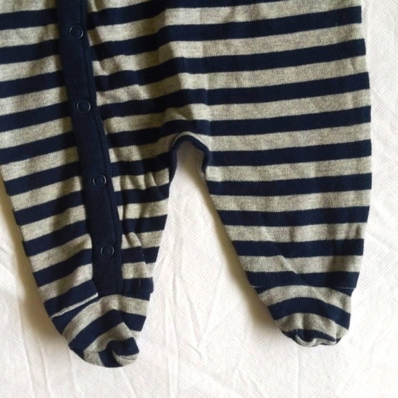 cherokee striped snap footie sleeper pajamas 3 months baby boy - Picture 2 of 6